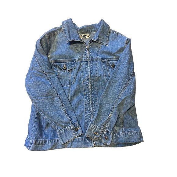 Womens Plugg plus size denim, jean jacket, zippered, front soft size 1X - Picture 1 of 8